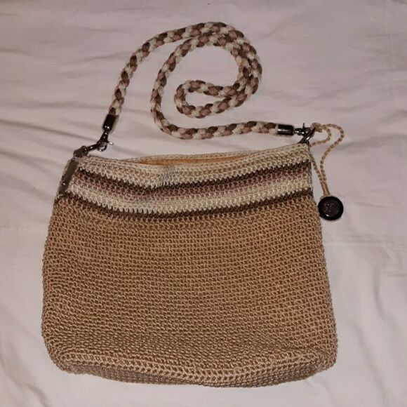 The Sak Large Woven Crocheted Shoulder Bag Purse - Picture 1 of 8